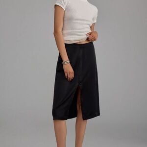 *By Anthropologie Silky Front Slit Pencil Skirt
